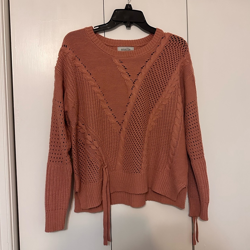 Snails Cinnamon Rose Coral Sweater M
